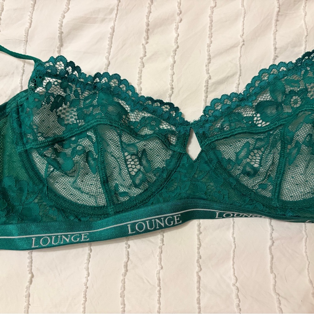 Lounge Emerald Green Lace balcony Bralette
